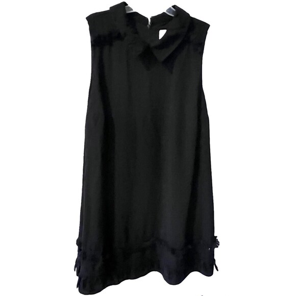 Modcloth Myrtlewood Dress Womens Plus 1X Black modest dark romantic ruffle Glam - Picture 1 of 11